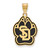 South Dakota Coyotes Logo Art Sterling Silver Gold Plated Large Pendant
