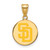 San Diego Padres Logo Art Sterling Silver Gold Plated Medium Pendant