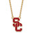 USC Trojans Sterling Silver Gold Plated Lg Charm Necklace