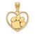 Clemson Tigers Sterling Silver Gold Plated Heart Pendant