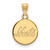 New York Mets Sterling Silver Gold Plated Small Disc Pendant