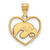 Iowa Hawkeyes Sterling Silver Gold Plated Heart Pendant