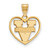 Virginia Cavaliers NCAA Sterling Silver Gold Plated Heart Pendant