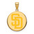 San Diego Padres Logo Art Sterling Silver Gold Plated Large Pendant