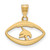 Texas State Bobcats Sterling Silver Gold Plated Football Pendant