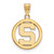 Michigan State Spartans Logo Art Sterling Silver Gold Plated Small Pendant