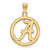 Alabama Crimson Tide Sterling Silver Gold Plated Medium Circle Pendant