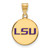 LSU Tigers Sterling Silver Gold Plated Medium Enameled Disc Pendant