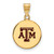 Texas AM Aggies Logo Art Sterling Silver Gold Plated Medium Pendant