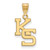 Kansas State Wildcats Sterling Silver Gold Plated Medium NCAA Pendant