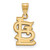 St Louis Cardinals Sterling Silver Gold Plated Medium Pendant