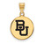 Baylor Bears Sterling Silver Gold Plated Medium Enameled Disc Pendant