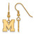 Memphis Tigers Sterling Silver Gold Plated Small Dangle Earrings