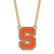 Syracuse Orange Sterling Silver Gold Plated Large Enameled Pendant Necklace