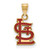 St Louis Cardinals Logo Art Sterling Silver Gold Plated Small Charm