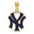 New York Yankees Logo Art Sterling Silver Gold Plated Pendant