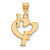 Florida Gators Sterling Silver Gold Plated Large I Love Logo Pendant