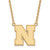 Nebraska Cornhuskers Logo Art Sterling Silver Gold Plated Lg Charm Necklace