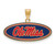 Mississippi Rebels Logo Art Sterling Silver Gold Plated Med Charm
