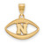 Nebraska Cornhuskers Sterling Silver Gold Plated Football Pendant