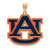 Auburn Tigers Sterling Silver Gold Plated Extra Large Enameled Pendant