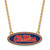 Mississippi Rebels Logo Art Sterling Silver Gold Plated Charm Necklace