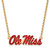 Mississippi Rebels Logo Art Sterling Silver Gold Plated Lg Charm Necklace