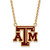 Texas AM Aggies Sterling Silver Gold Plated Large Pendant Necklace