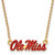 Mississippi Rebels Logo Art Sterling Silver Gold Plated Small Charm Necklace