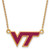 Virginia Tech Hokies Logo Art Sterling Silver Gold Plated Small Pendant Necklace