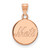 New York Mets Sterling Silver Rose Gold Plated Small Disc Pendant