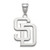 San Diego Padres Sterling Silver Large Pendant