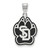 South Dakota Coyotes Sterling Silver Large Enameled Pendant