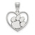 Clemson Tigers Sterling Silver Heart Pendant