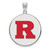 Rutgers Scarlet Knights Sterling Silver Extra Large Enameled Disc Pendant