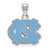 North Carolina Tar Heels Sterling Silver Small Enamel Pendant