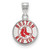 Boston Red Sox MLB Logo Art Sterling Silver Small Enameled Pendant