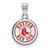 Boston Red Sox Logo Art Sterling Silver Small Enameled Disc Pendant