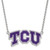 Texas Christian Horned Frogs Sterling Silver Large Pendant Necklace