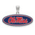 Mississippi Rebels Sterling Silver Medium Enameled Pendant