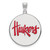 Nebraska Cornhuskers Sterling Silver Extra Large Enameled Disc Pendant