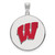 Wisconsin Badgers Sterling Silver Extra Large Enameled Disc Pendant