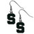 Michigan State Spartans Chrome Dangle Earrings