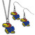 Kansas Jayhawks Dangle Earrings and Chain Necklace Set