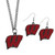 Wisconsin Badgers Dangle Earrings and Chain Necklace Set