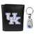 Kentucky Wildcats Leather Tri-fold Wallet & Steel Key Chain