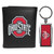 Ohio State Buckeyes Black Leather Tri-fold Wallet & Multitool Key Chain