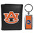 Auburn Tigers Black Leather Tri-fold Wallet & Multitool Key Chain