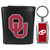 Oklahoma Sooners Black Leather Tri-fold Wallet & Multitool Key Chain