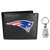 New England Patriots Bi-fold Wallet & Steel Key Chain